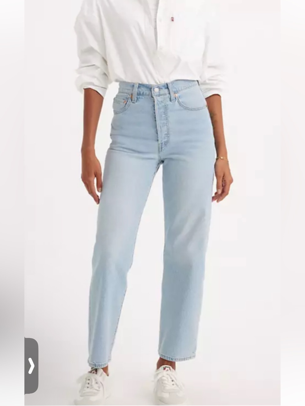 Levi’s Ribcage Straight Ankle Light Blue High-Rise Straight Jeans - Women